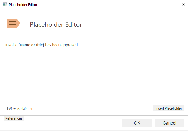 Creating the placeholder text