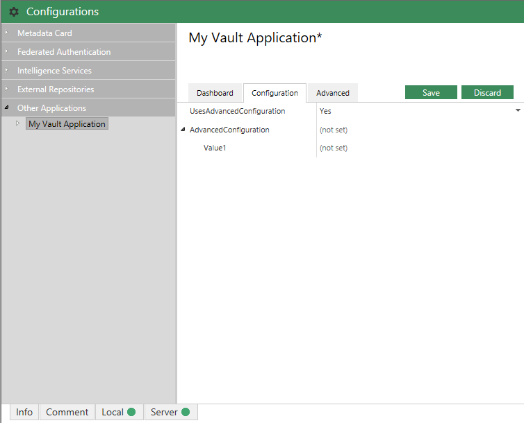 Advanced configuration options shown