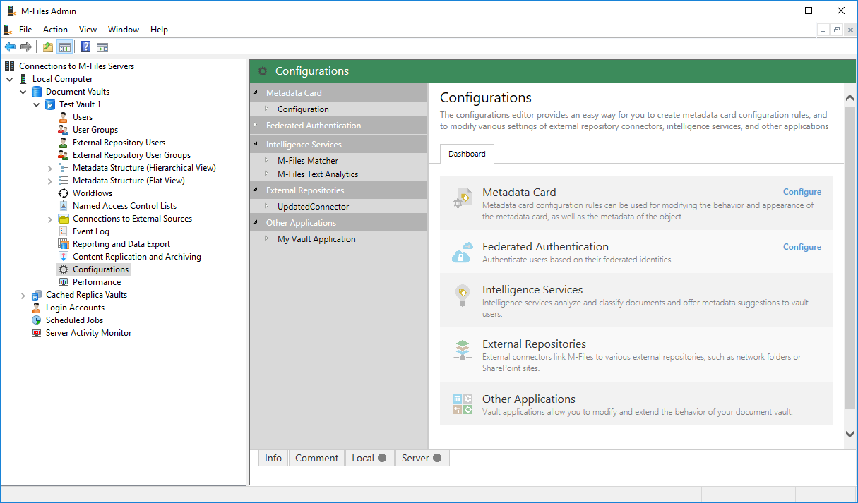 Configuration In The Vault Application Framework