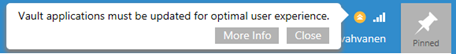 A dialog shown if one or more UIX applications is not fast-browsing compatible