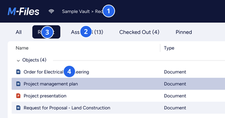 Vault listing typography